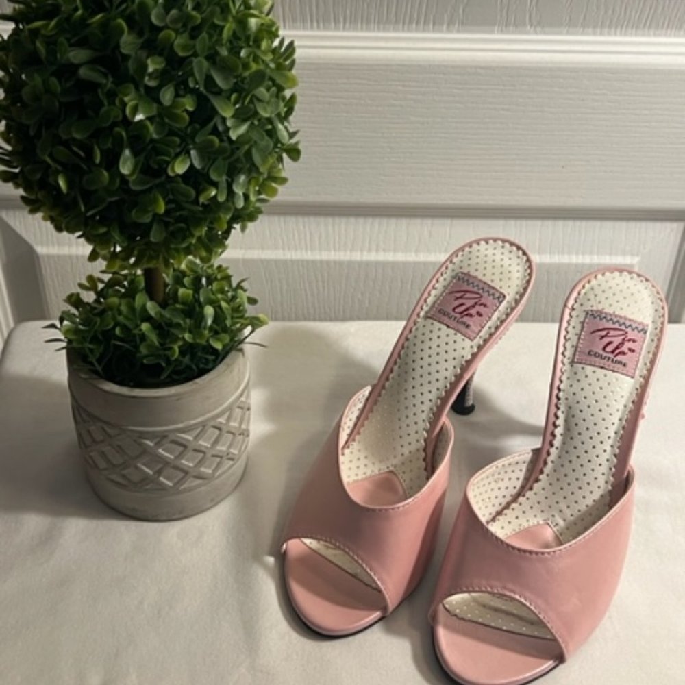 Adorable pink slip on heels